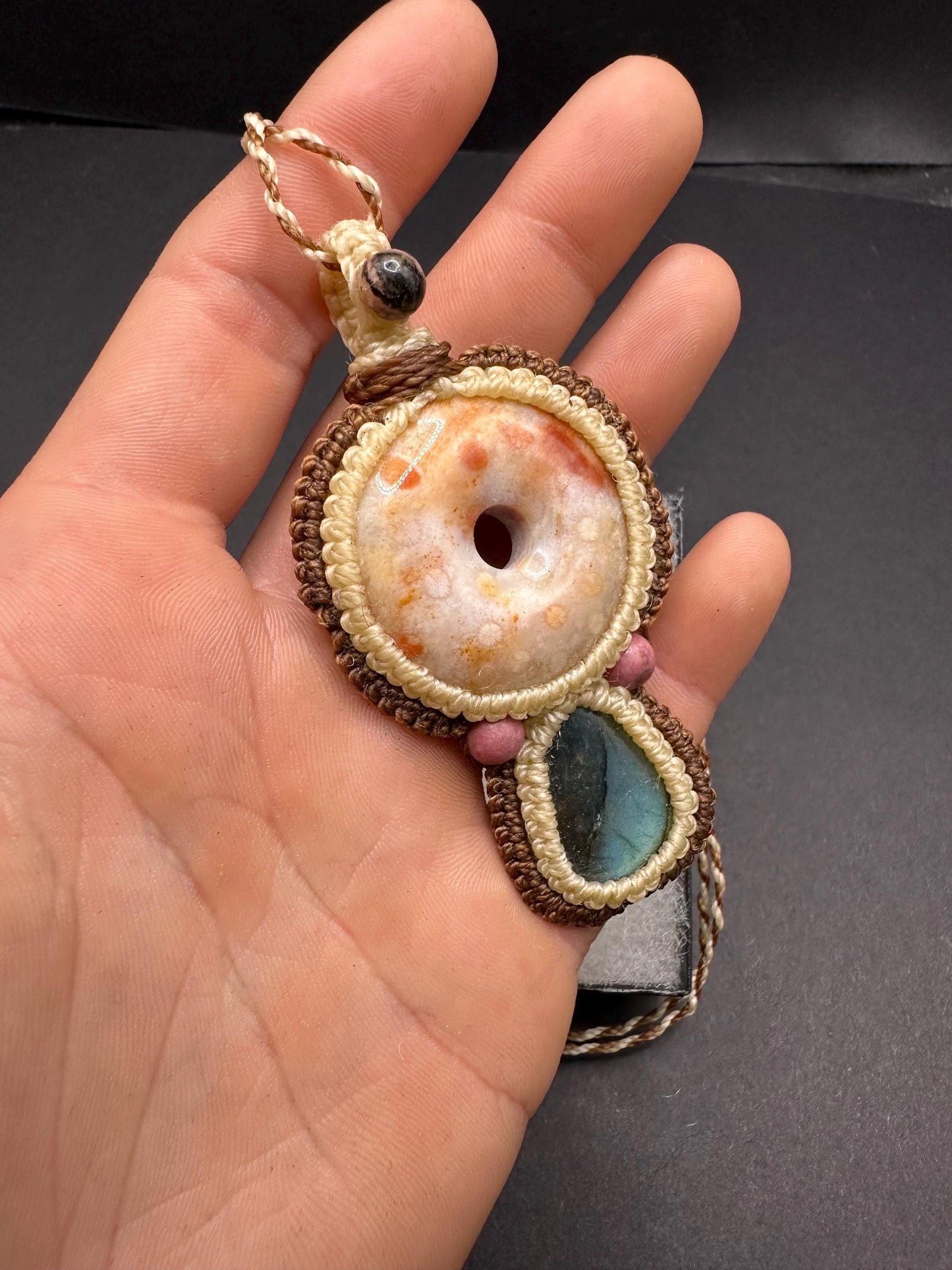 Labradorite & Agatized Coral Necklace