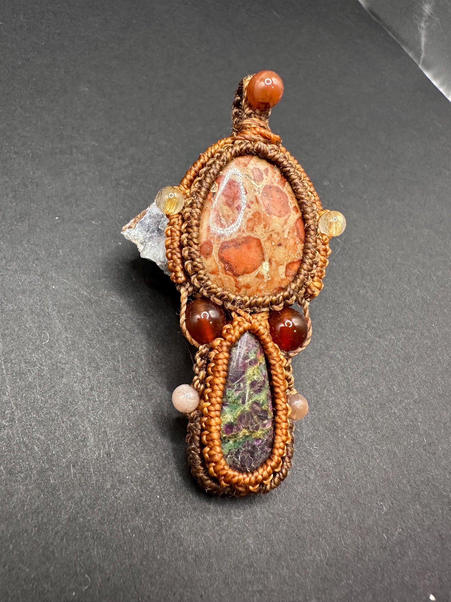 Ruby Zoisite & Brecciated Jasper Necklace