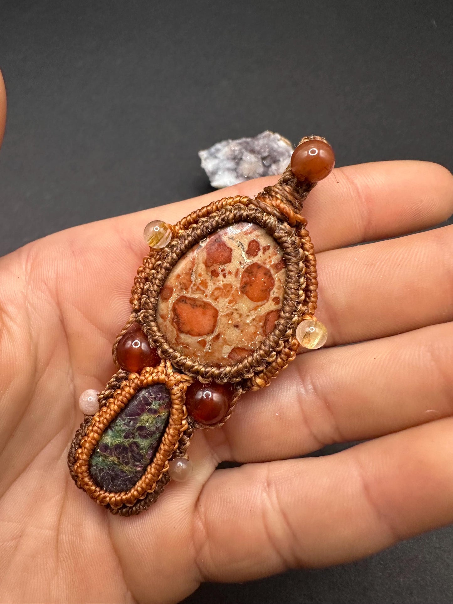 Ruby Zoisite & Brecciated Jasper Necklace