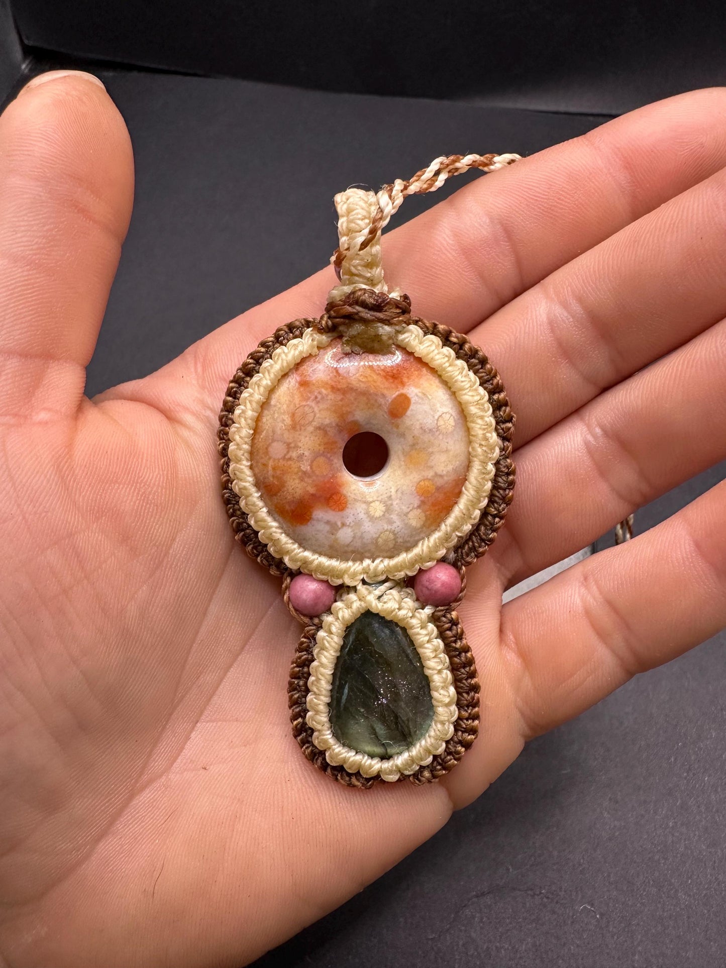 Labradorite & Agatized Coral Necklace