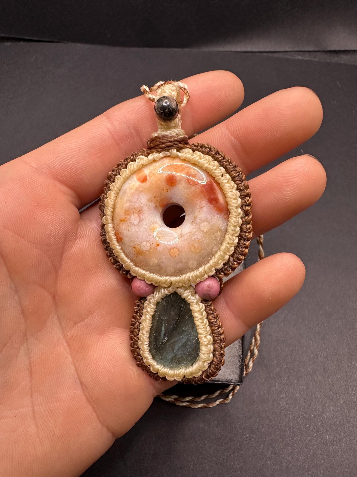 Labradorite & Agatized Coral Necklace