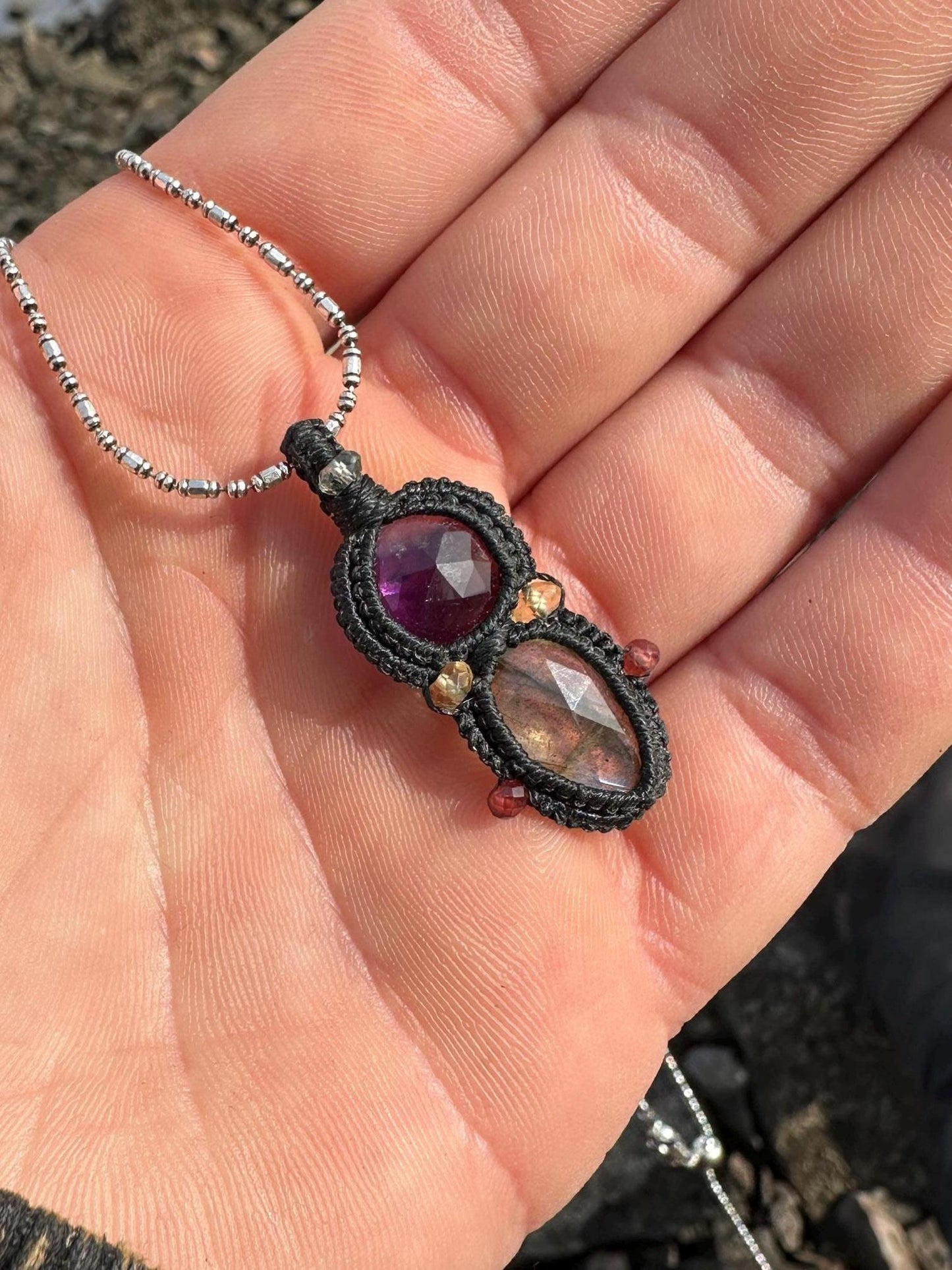 Labradorite & Amethyst Necklace
