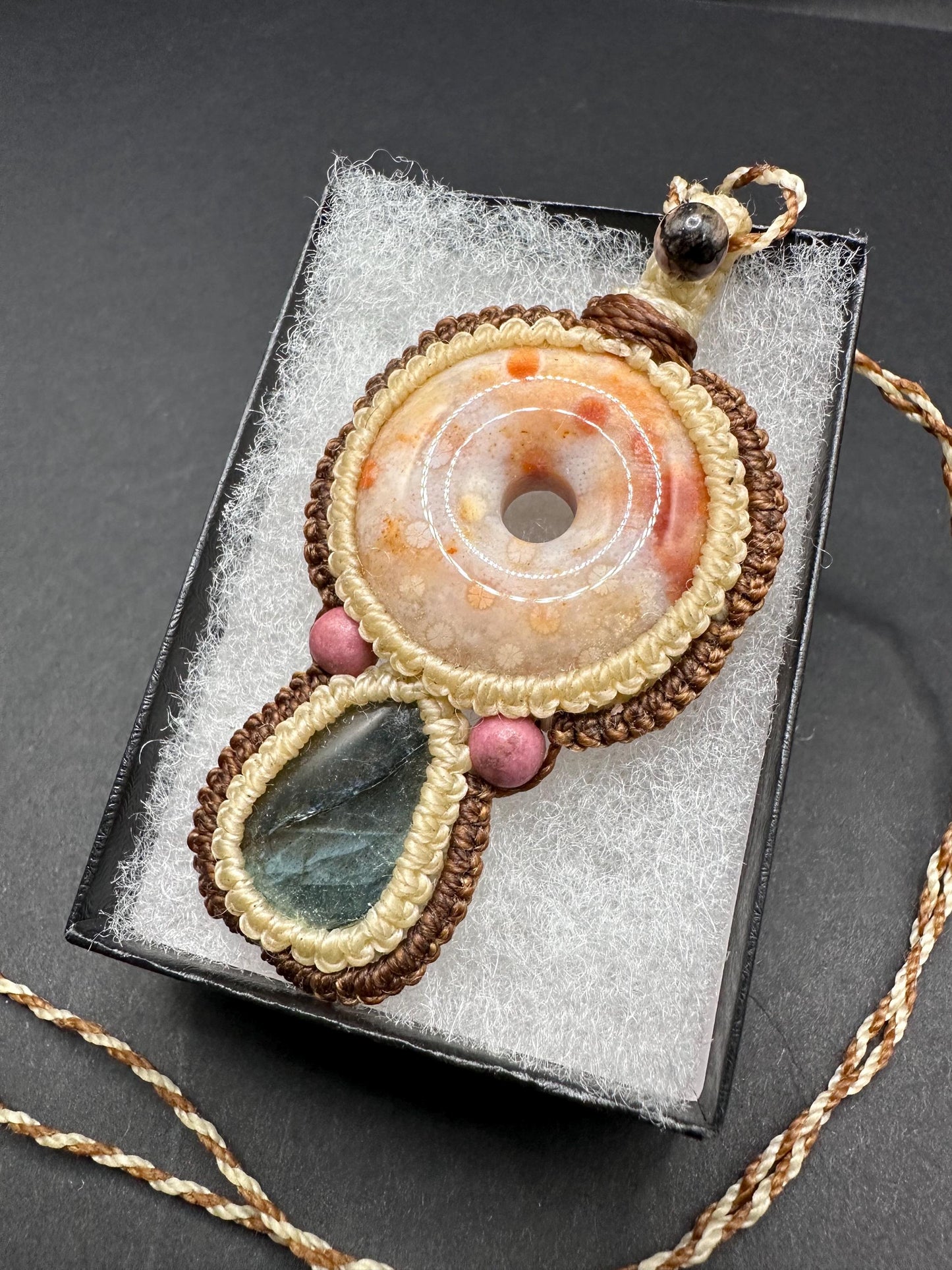 Labradorite & Agatized Coral Necklace