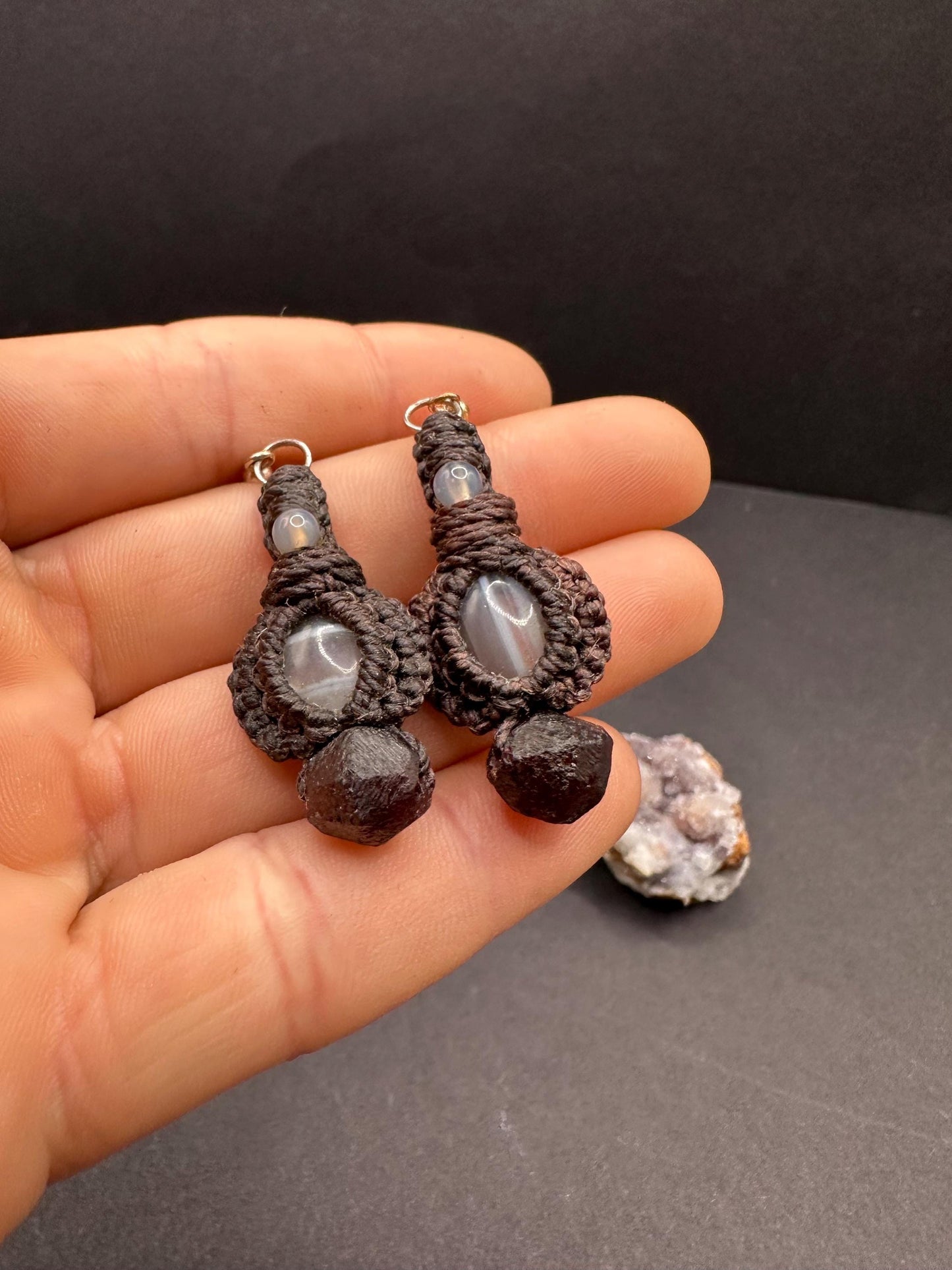 Washington Garnet & Agate Earrings