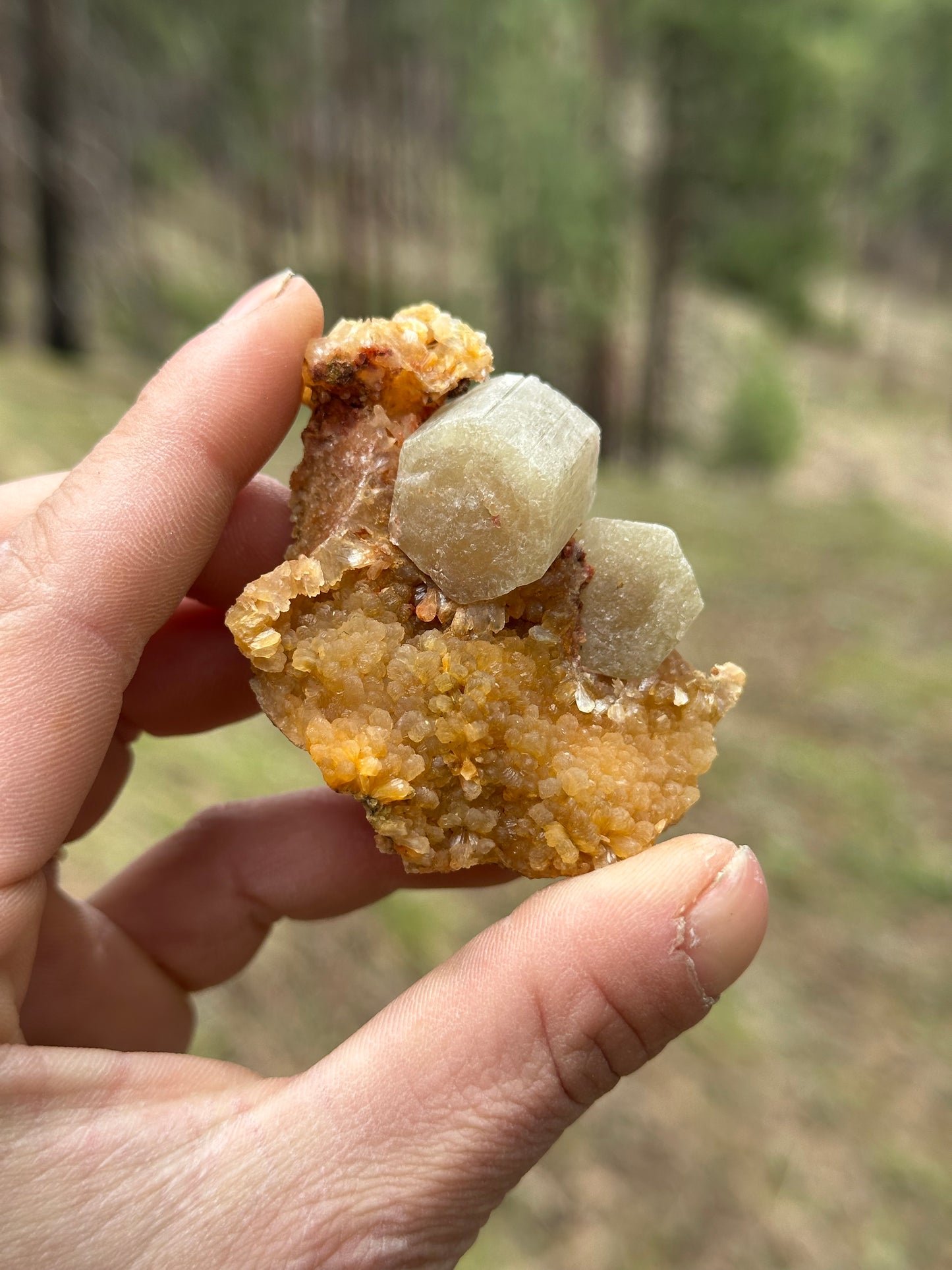 Fluorapatite & Stilbite - Imilchil, Midelt, Morocco