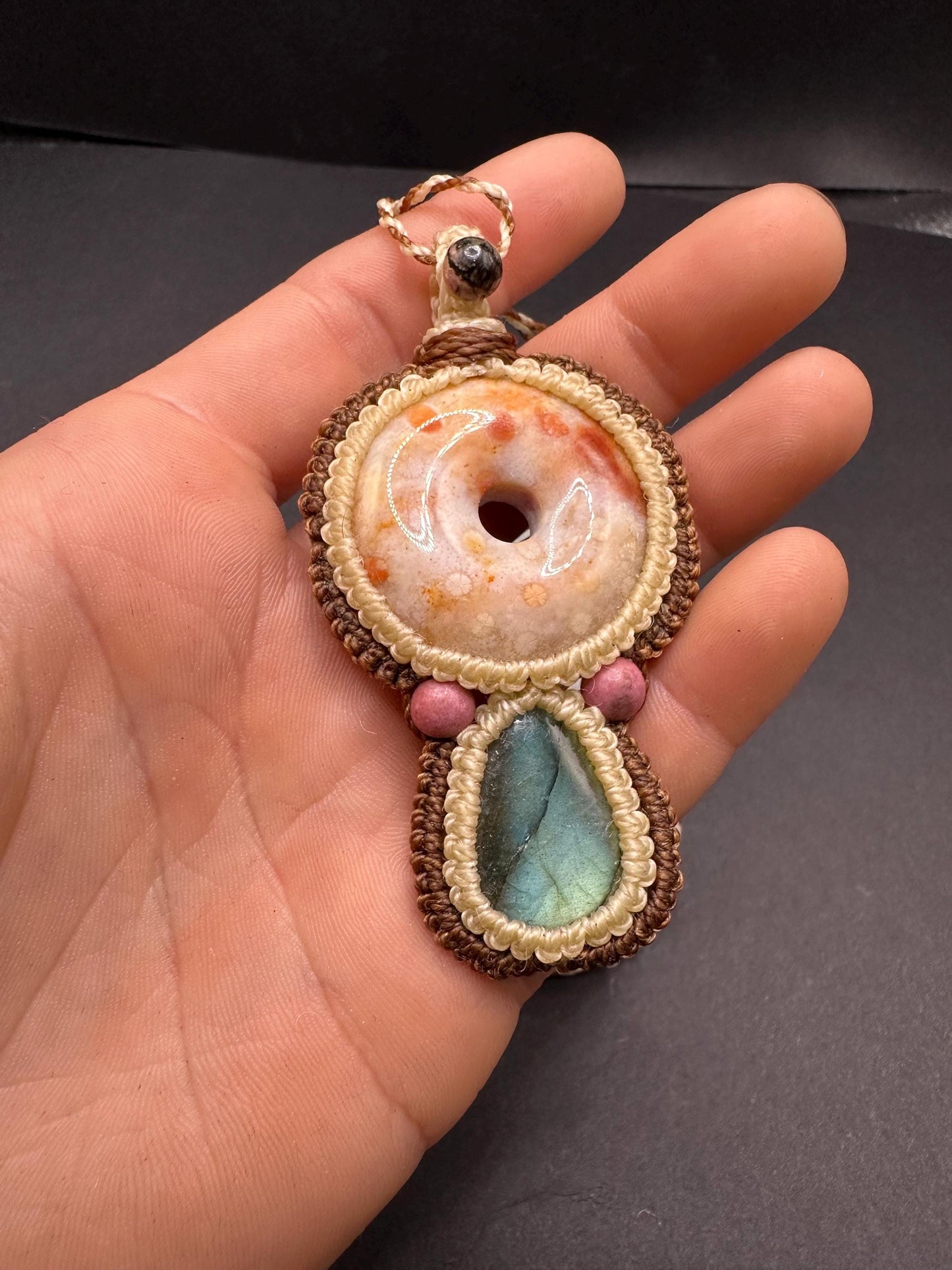 Labradorite & Agatized Coral Necklace