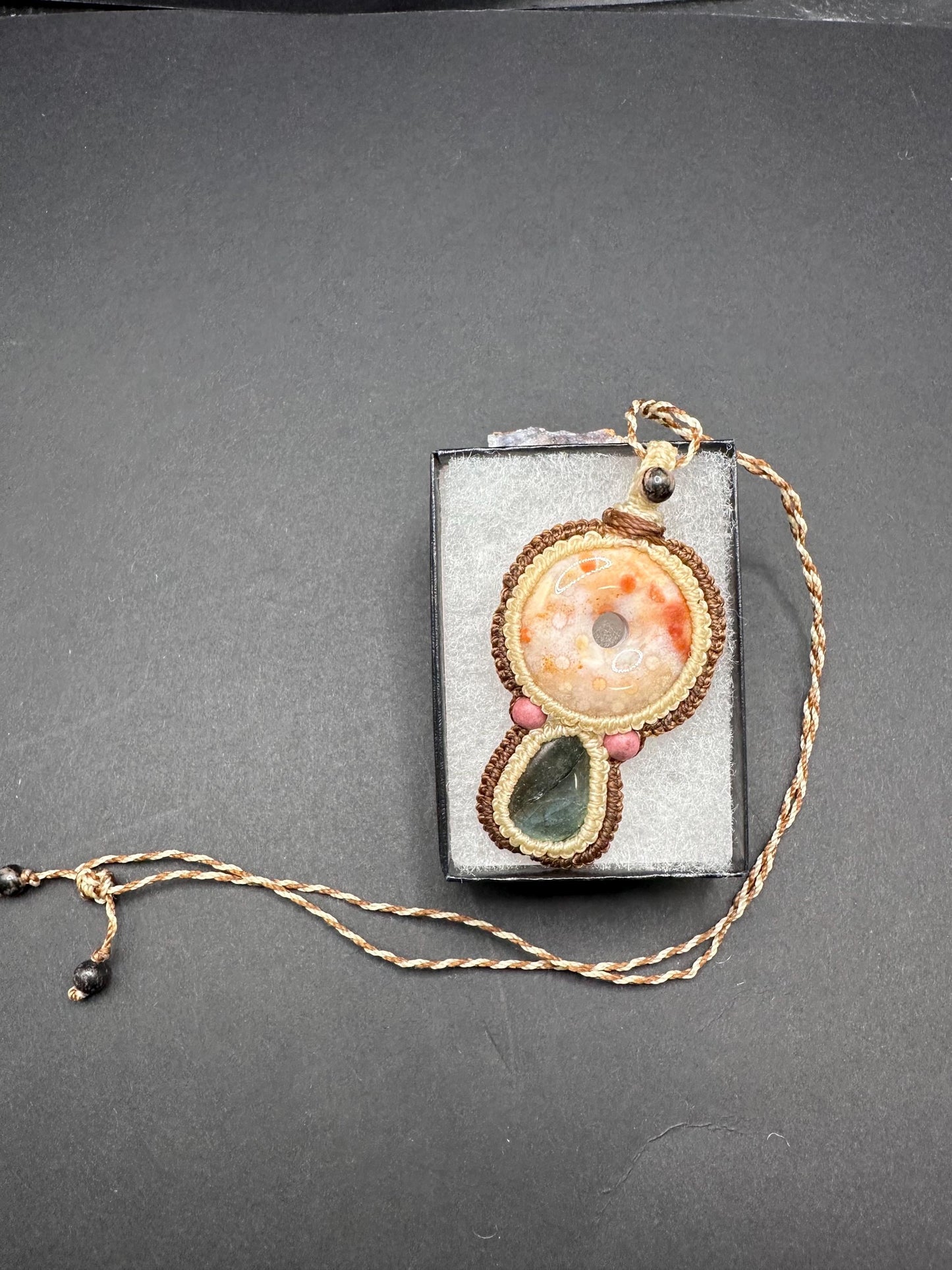 Labradorite & Agatized Coral Necklace