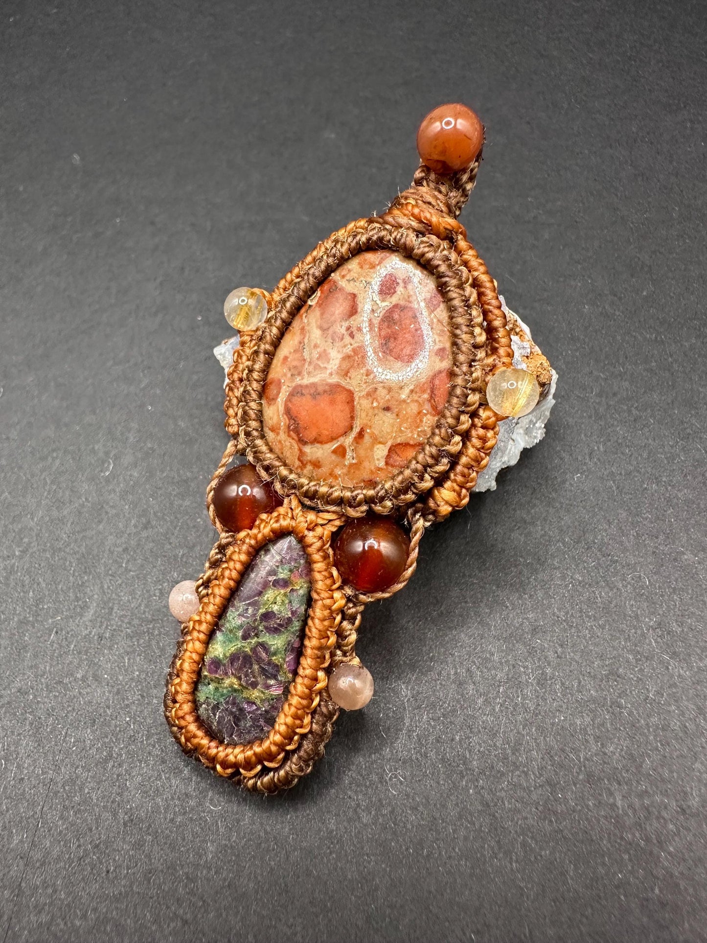 Ruby Zoisite & Brecciated Jasper Necklace