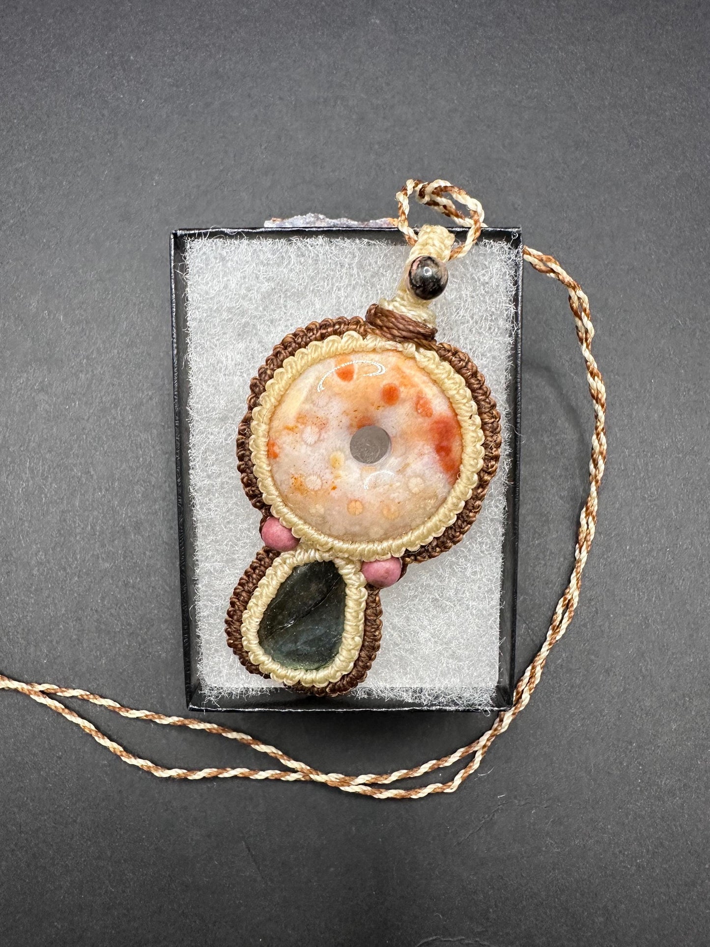 Labradorite & Agatized Coral Necklace