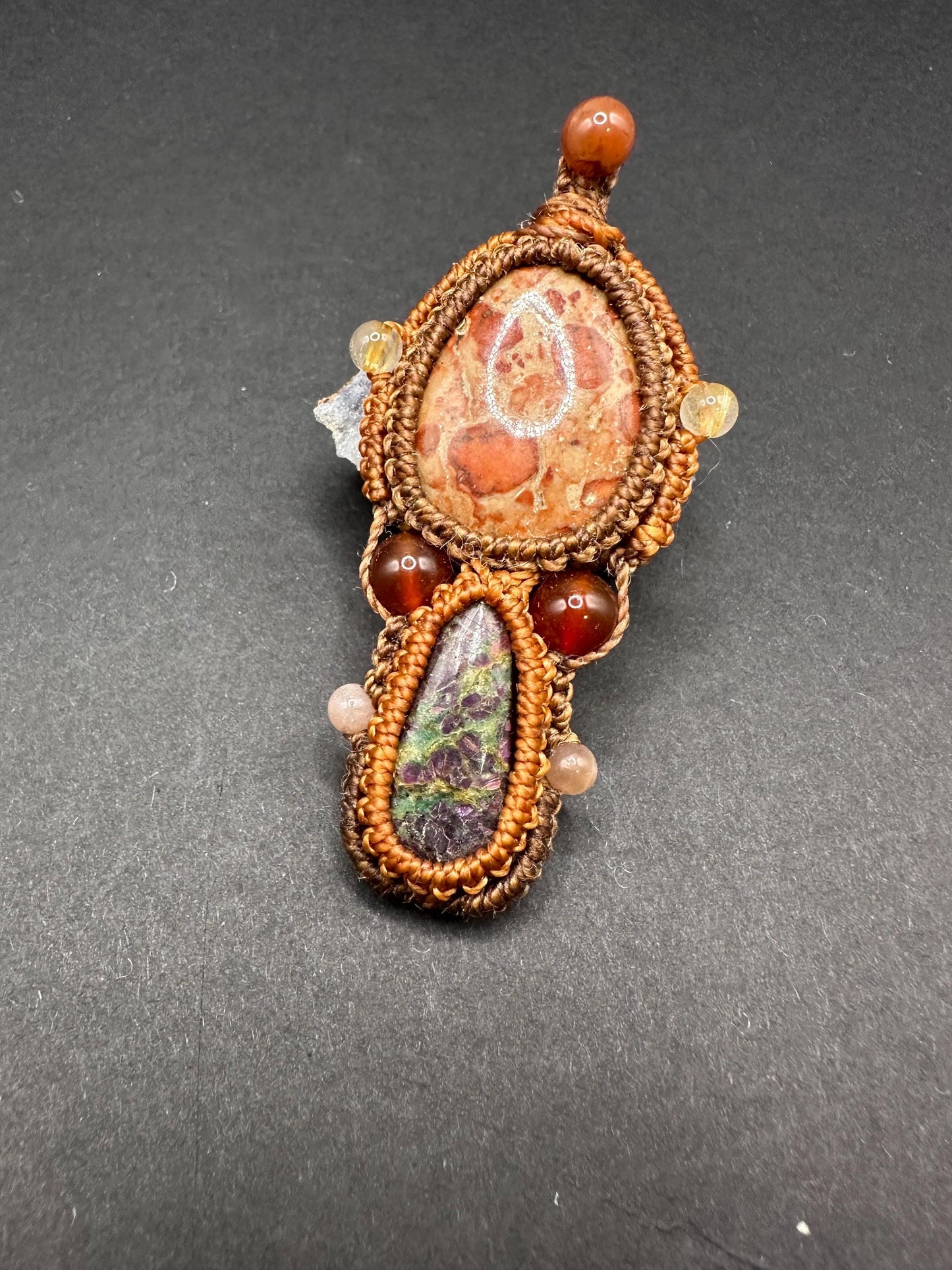 Ruby Zoisite & Brecciated Jasper Necklace