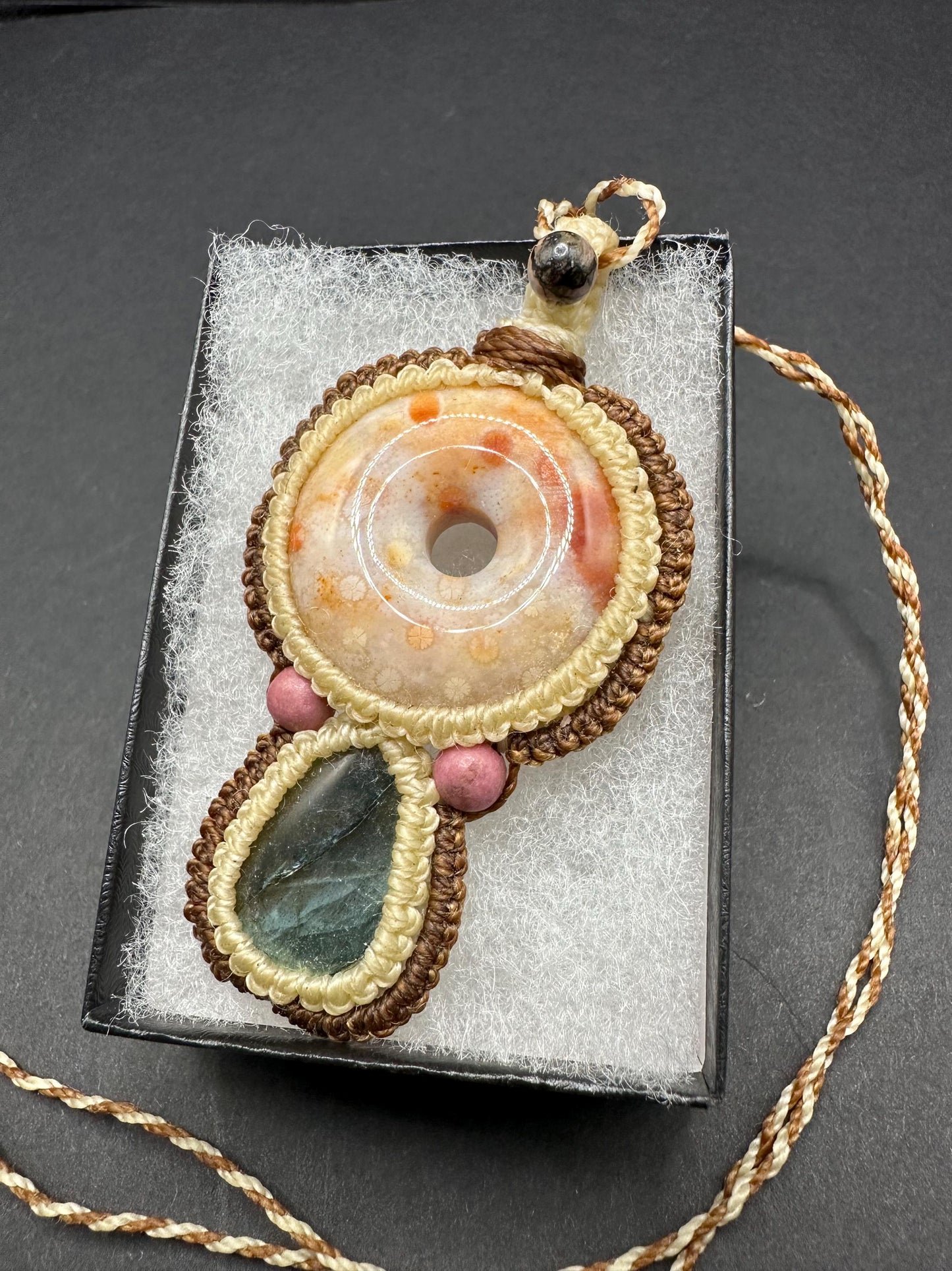 Labradorite & Agatized Coral Necklace