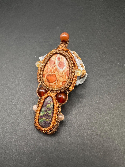 Ruby Zoisite & Brecciated Jasper Necklace